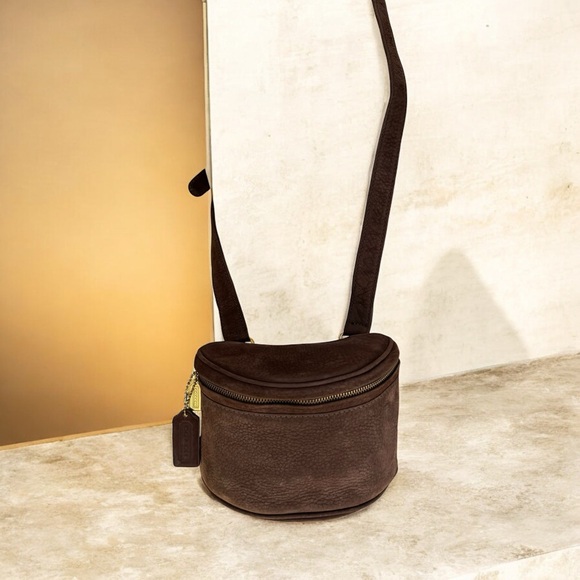 Rare Coach Vintage Creel Crossbody Bag Brown Nubuck Leather - Picture 6 of 17